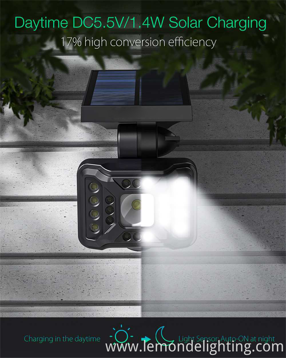 All-weather solar garden lamps